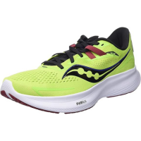 Saucony Men's Ride 15 Running Shoes, Acid Lime/Spice, Size 11M