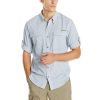 ExOfficio Men's BugsAway Halo Check Long Sleeve, Isle, Small