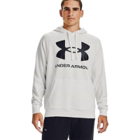 Under Armour Rival Fleece Big Logo Hoodie, Onyx White/Black, Size - Large