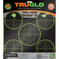 TRUGLO TRU-SEE SPLATTER TARGETS 5-BULLSEYE 12X12 FLUORESCENT