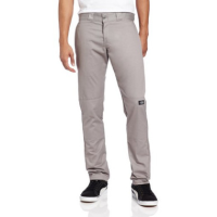 Dickies Men's Skinny Straight Double Knee Work Pant, Silver Gray, 32x32