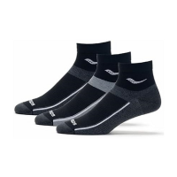 Saucony Unisex Inferno Ultralight Quarter 3-Pack Socks, Black, Size Medium