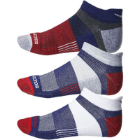 Saucony Inferno No Show Tab Socks 3 Pack, Americana Assort, M