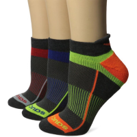 Saucony Inferno No Show Tab Socks 3 Pack, Charcoal Assort 2, M