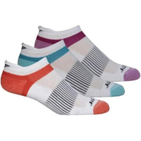 Saucony Inferno No Show Tab Socks 3 Pack, White Assort, M