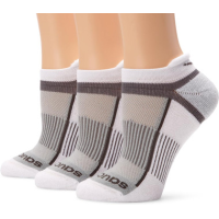 Saucony Inferno No Show Tab Socks 3 Pack, White, L