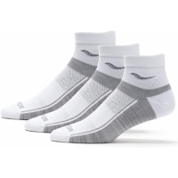 Saucony Ultralight Quarter Socks 3 Pack, White Assort, L
