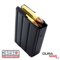 DURAMAG Stainless Steel 10rd AR-15 Mag, .350 Legend, Black with Orange Follower