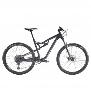 Rockrider Am Fifty_S, 12-Speed Full Suspension All-Mountain Bike, 27.5" - 29" in Black, Size XL/6'0" - 6'7"