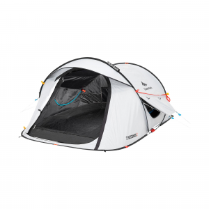 Quechua 2 Second Fresh & Black Waterproof Pop Up Camping Tent 2 Person in White