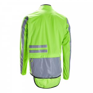 Triban Men's Rc500, High-Visibility Showerproof Cycling Jacket in Fluoresent Yellow Green, Size XL