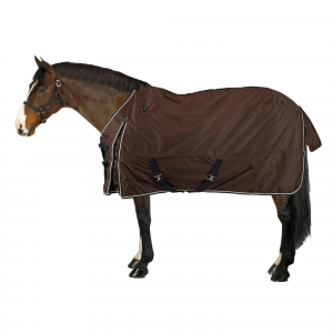 Fouganza Horse Riding Waterproof Turnout Sheet For Horse & Pony Allweather Light in Brown, Size 5'4"/165 cm