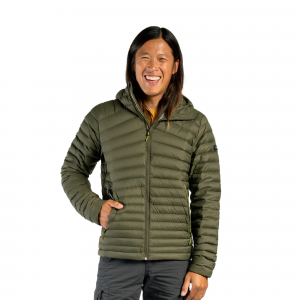 Forclaz Men's Mt100 Hooded Down Puffer Jacket in Olive Green, Size XL