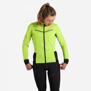 Van Rysel Women's, Warm And Light Cycling Jacket in Fluoresent Lime Yellow, Size Large/XL