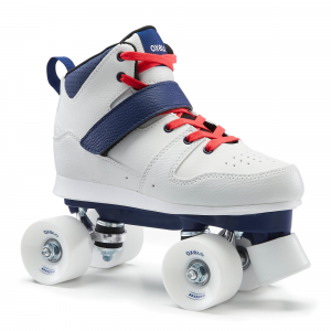 Oxelo Decathlon Quad Vintage Style Roller Skate 60Mm 85A Adult in White, Size W13/M11.5
