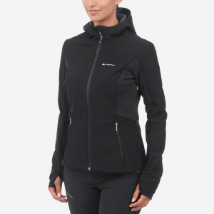 Forclaz Women's Windproof Jacket - Softshell - Warm - Mt500 in Black, Size XL