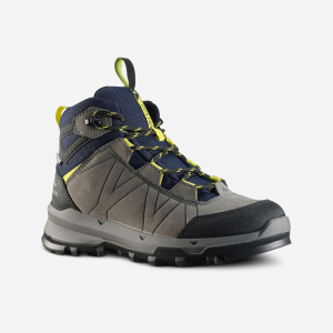 Quechua Kid's Waterproof Mountain Walking Boots 10-6 Mh500 Grey in Navy Blue, Size W8/M6.5