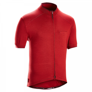 Triban Men's Grvl 900 Merino Short-Sleeved Cycling Jersey in Bordeaux, Size XL