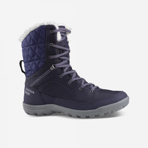 Quechua Women's Sh100 Waterproof Snow Hiking Boots in Asphalt Blue, Size 10.5