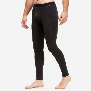 Forclaz Men's Mountain Backpacking Merino Wool Base Layer Tights / Leggings - Mt500 in Black, Size XL