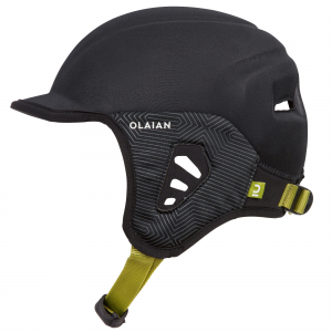 Olaian Kid's Adult & Surfing Wake Foiling Kitesurfing Water Sports Helmet in Black, Size XL