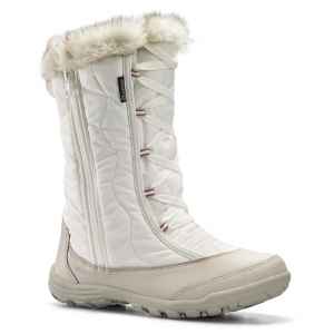Quechua Kid's Sh500 X-Warm, Waterproof Zip Snow Hiking Boots in Magnolia, Size W7.5/M6