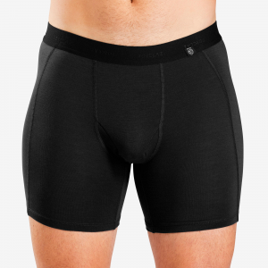 Forclaz Men's Mountain Backpacking Merino Wool Boxer Shorts Mt500 in Black, Size XL