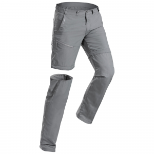 Quechua Men's Mh150, Convertible Hiking Pants in Charcoal Gray, Size W46 L34