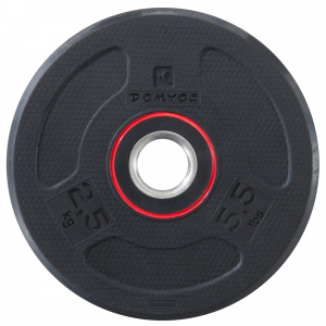 Corength Rubber Weight Plate With Handles, 2.75Lbs - 44Lbs in Black, Size 5.5 lbs