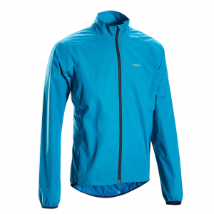 Triban Men's Rc100, Cycling Rain Jacket in Teal Blue, Size XL
