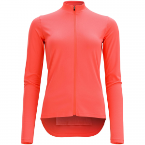 Van Rysel Women's 100, Long-Sleeved Road Cycling Jersey in Fluoresent Peach, Size XS
