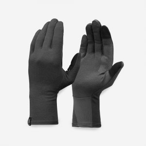 Forclaz Adult Mt500 Merino Wool Liner Gloves in Carbon Gray, Size XS/Small