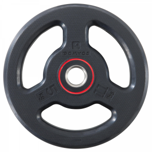 Corength Rubber Weight Plate With Handles, 2.75Lbs - 44Lbs in Black