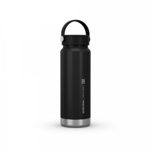 Quechua, Double Wall Insulated Wide Mouth Stainless Steel Water Bottle, 25Oz in Carbon Gray
