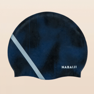 Nabaiji Women's Silicone Swim Cap Term Black in Dark Blue