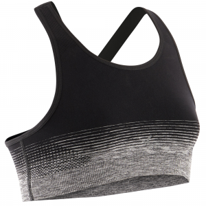 Domyos Girl's S580, Breathable Seamless Gym Sports Bra in Black, Size 12-13 Years/59"-63"