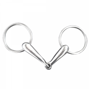 Fouganza Horse And Pony Riding Stainless Steel Hollow Snaffle Bit in Dark Gray, Size 5.7"/145 cm