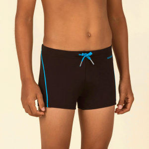 Nabaiji 100 Plus, Swimming Boxer, Boys' Shorts in Black, Size 14-15 Years/63"-68"