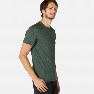Nyamba Men's Pilates And Gentle Gym Slim-Fit Sport T-Shirt 520 in Khaki Gray, Size XL
