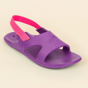 Nabaiji Kid's Slap 100, Pool Sandals in Purple, Size 2 - 2.5