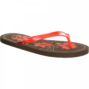 Olaian Women's Aloha Brown To 100S Print Flip-Flops in Coral Pink, Size 7.5 - 8.5