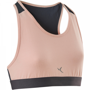 Domyos Girl's Gym Crop Top 100 - Pink in Desert Pink, Size 5-6 Years/3'7"-4'