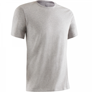 Nyamba Men's Pilates And Gentle Gym Regular-Fit T-Shirt 500 in Light Gray, Size 4XL