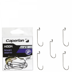 Caperlan Fishing Texan Worm Hook 2 in Silver 2