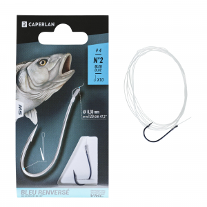 Caperlan Blue Reversed Spade-End Hooks To Line For Sea Fishing in Unspecified, Size 10