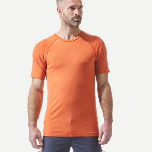 Forclaz Men's Mt900 Seamless Merino Wool T-Shirt in Orange, Size XL