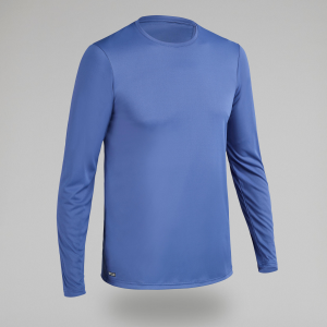 Olaian Men's Surfing Water T-Shirt Long Sleeve Uv-Protection Top - Blue in Blue Gray, Size 2XL