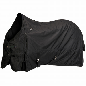 Fouganza Horse And Pony Waterproof Rug Allweather 200 600D in Black, Size 5'4"/165 cm