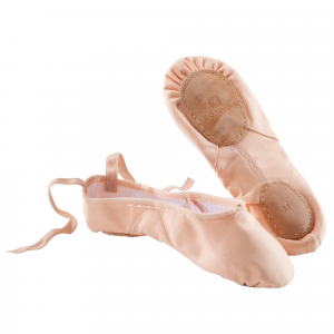 Domyos Women's Split-Sole Canvas Demi-Pointe Shoes in Light Pink, Size W10.5/M9