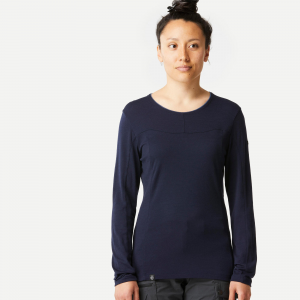 Forclaz Women's Mt500 Merino Wool Long Sleeve Top in Asphalt Blue, Size XS